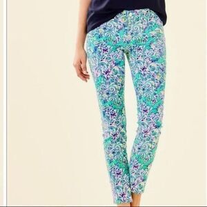 Lilly Pulitzer south ocean skinny crop jeans 00